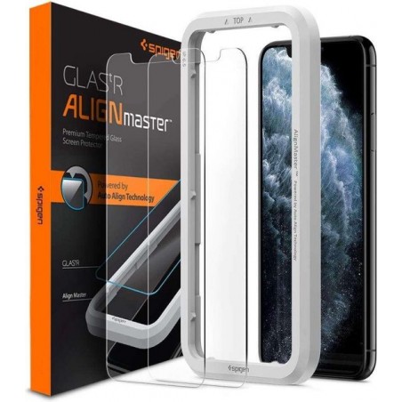 Spigen Apple iPhone 11 Pro Glas tR AlignMaster Met Montage Frame - Transparant (2 Stuks)