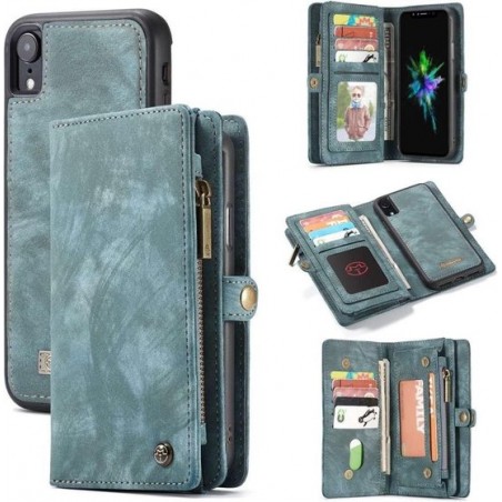 CASEME - Apple iPhone Xr Vintage Portemonnee Hoesje - Blauw