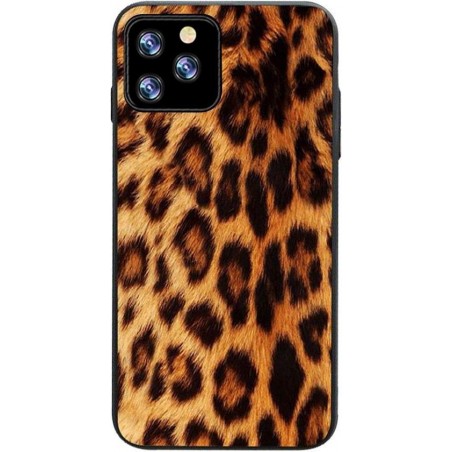 Smartphone hoesje | Telefoon hoesje | Anti shock | Panterprint | Oranje | iPhone 11 Pro