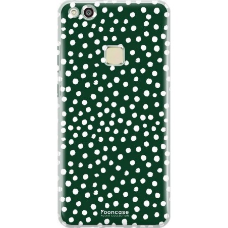 FOONCASE Huawei P10 Lite hoesje TPU Soft Case - Back Cover - POLKA COLLECTION / Stipjes / Stippen / Groen