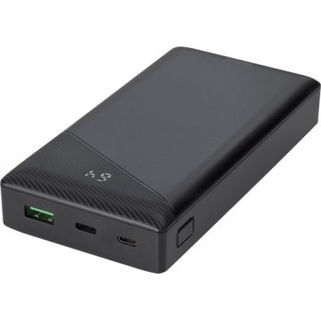 DELTACO PB-C1001 Powerbank 20.000 mAh - USB en USB-C s - Power Delivery en Snelladen - Zwart