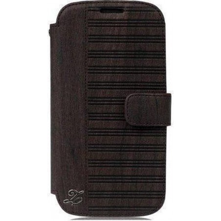 Zenus Masstige Woodlot Block Diary Black Choco voor Samsung Galaxy SIII