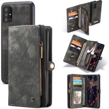 CASEME - Samsung Galaxy A51 Vintage Wallet Case - Zwart