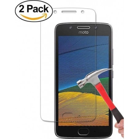 2 Pack Moto G5 Glazen tempered glass / Screenprotector  (0.3mm)