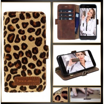 Bouletta - iPhone 6 Plus hoes - Leer BookCase (Leopard)