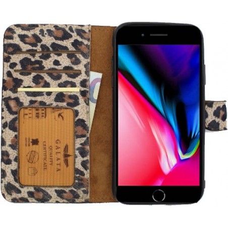 Galata Lederen iPhone 7 Plus / 8 Plus Hoesje - BookCase - Luipaard