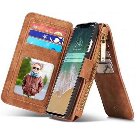 CASEME - Apple iPhone X Retro Removable Wallet Case - Bruin