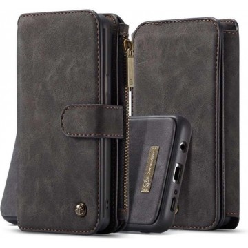 CASEME - Samsung Galaxy S9 Plus Retro Removable Wallet Case - Zwart