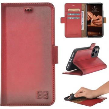 Bouletta - leren Cover iPhone 11 Pro Book- WalletCase hoes Burned Red