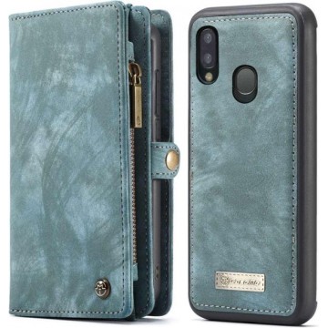 CASEME - Samsung Galaxy A20e Vintage Wallet Case - Blauw