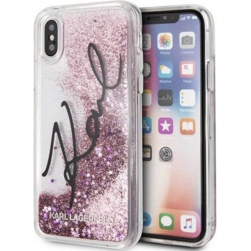 Karl Lagerfeld Star Glitter Case - Apple iPhone X/XS (5.8") - Roségoud