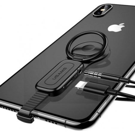 Eyzo Multifuncionele 1x iPhone Lightning, 1x 3,5mm aux Jack - Telefoon Standaard / Ring Grip / Houder, met Magneet