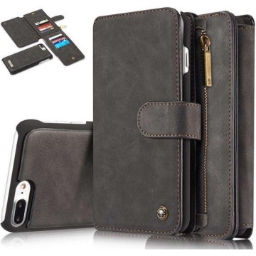 CASEME - Apple iPhone 7 Plus / 8 Plus Retro Removable Wallet Case - Zwart
