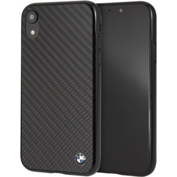 BMW Carbon Fiber TPU hybride hoesje voor iPhone Xr - zwart