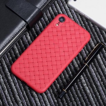 Let op type!! Benks TPU Knitting Leather Surface Case for iPhone XR (Red)