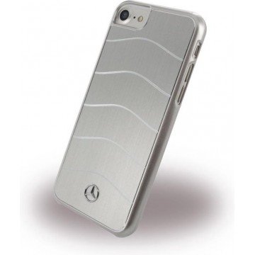 Mercedes-Benz Backcover hoesje Zilver - Aluminium series - Leer - iPhone 7 en iPhone 8 - Modern