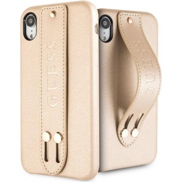 Guess Saffiano Strap Hard Case - Apple iPhone XR (6.1") - Goud