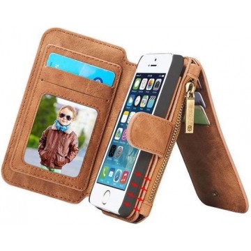 CASEME - Apple iPhone 5 / 5s / SE Retro Removable Wallet Case - Bruin