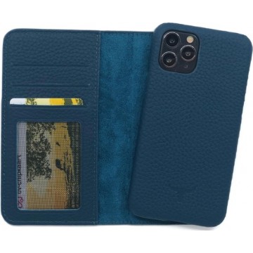 Dutchic Lederen Apple iPhone 11 Pro Hoesje (Tweedelige ontwerp: Book Case / Hardcase - II Blue)