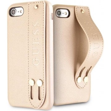 Guess Saffiano Strap Hard Case - Apple iPhone 8 (4.7") - Goud