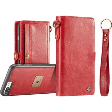 CaseMe Luxe Portemonnee Hoesje Rood iPhone 7 Plus / 8 Plus