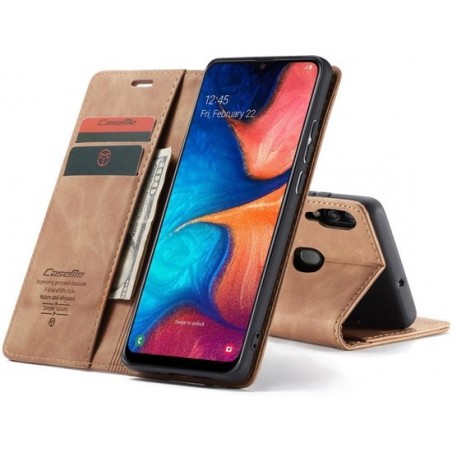 CASEME Wallet Hoesje voor Samsung Galaxy A20 - Bruin