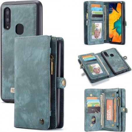 CASEME - Samsung Galaxy A40 Vintage Portemonnee Hoesje - Blauw