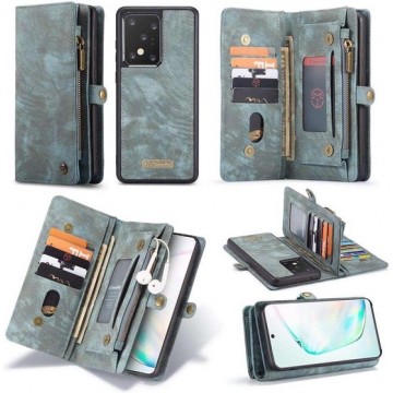 CASEME - Samsung Galaxy S20 Ultra Vintage Wallet Case - Blauw