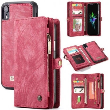 CaseMe Vintage Wallet Case Hoesje iPhone XR - Rood