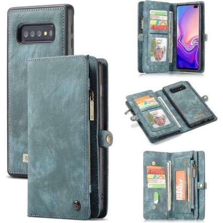 CASEME - Samsung Galaxy S10 Vintage Portemonnee Hoesje - Blauw