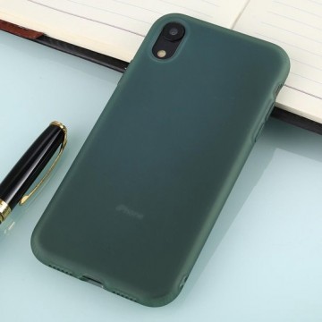 Voor iPhone XR effen kleur TPU schokbestendige beschermhoes (groen)