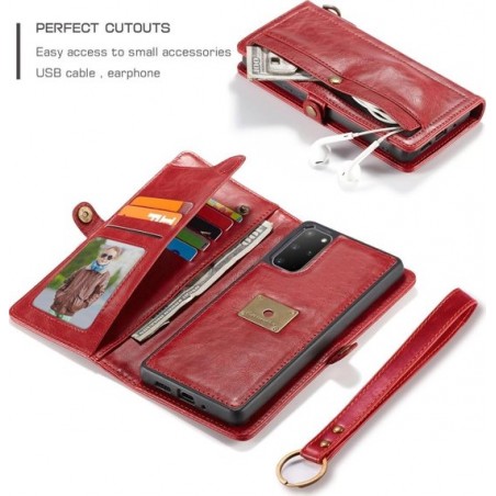 CaseMe Luxe Portemonnee Hoesje Rood Samsung Galaxy S20 Plus