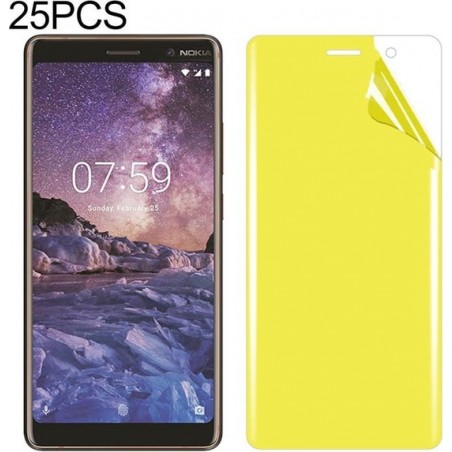 Let op type!! 25 stuks voor Nokia 7 plus Soft TPU volledige dekking front Screen Protector