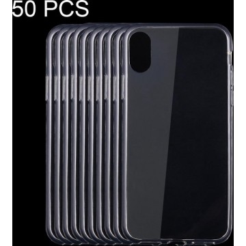 Let op type!! 50 PCS for iPhone X  0.75mm Ultra-thin Transparent TPU Protective Case