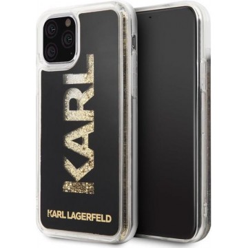 Apple iPhone 11 Pro Karl Lagerfeld Backcover Glitter Iconic - Zwart