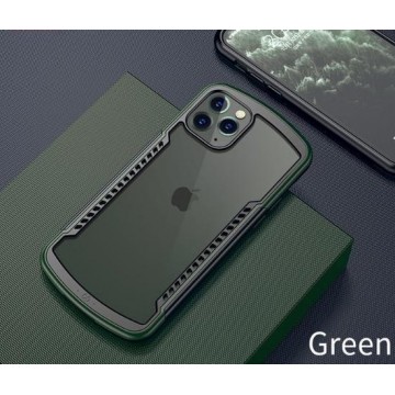 schokbestendig hoesje iPhone 11 Pro Max - groen + glazen screen protector