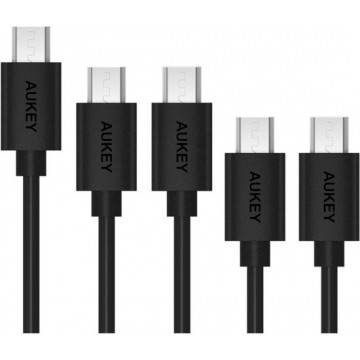 Aukey -  Micro USB kabel - 5 pack - Zwart