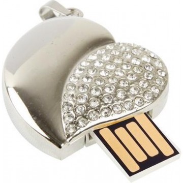 Let op type!! Zilveren hart gevormde Diamond Jewelry USB schicht schijf  speciaal voor Valentijnsdag geschenken (2GB)