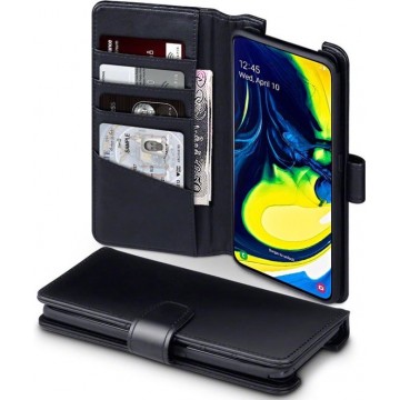 Samsung Galaxy A80 Bookcase hoesje - CaseBoutique - Effen Zwart - Leer