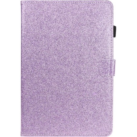 Voor Huawei MediaPad T5 Varnish Glitterpoeder Horizontaal Flip Leather Case met houder en kaartsleuf (paars)