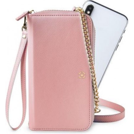 Celly Venere Pochette Clutch Hoesje Universeel Voor Smartphones tot 6,5 Inch Roze