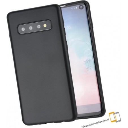 Samsung Galaxy S10 Zwart siliconen backcover hoesje