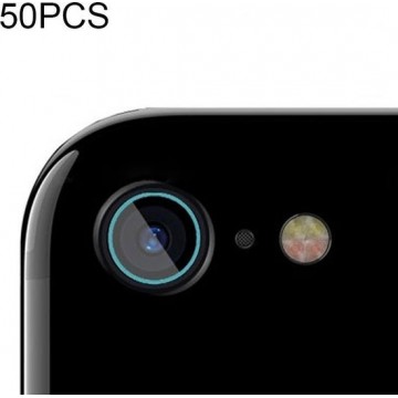 Let op type!! 50 PCS zachte Fiber terug camera lens film gehard glas film voor iPhone 7