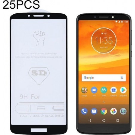 Let op type!! 25 stuks 9H 5D volledige lijm volledig scherm gehard glas film voor Motorola Moto E5 plus