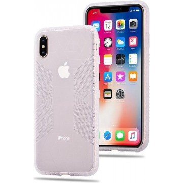 Let op type!! Anti-slip Frosted Transparent Full Coverage Case for iPhone XR (White)