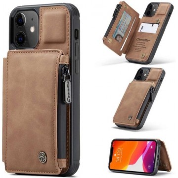 CASEME Apple iPhone 12 Pro Back Cover Wallet Case - Portemonnee Hoesje - Bruin
