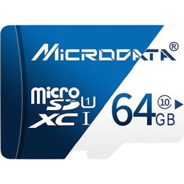 Let op type!! MICROGEGEVENS 64GB U1 blauw en wit TF (Micro SD) geheugenkaart