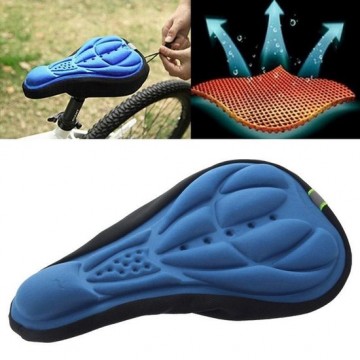 3D siliconen Lycra Nylon & Gel Pad fiets zadel Stoelhoes  zachte kussen past voor soorten Bikes(Blue)