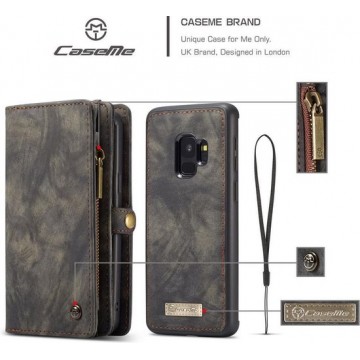 Hoesje voor Samsung Galaxy S9, CaseMe 2-in-1 wallet case, 008 serie, zwart