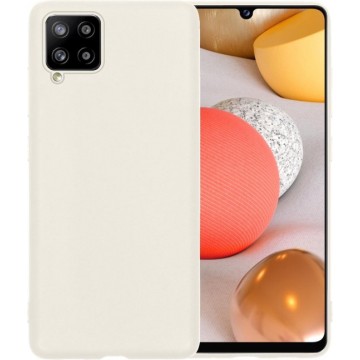 Samsung A42 Hoesje Back Cover Siliconen Case Hoes - Wit